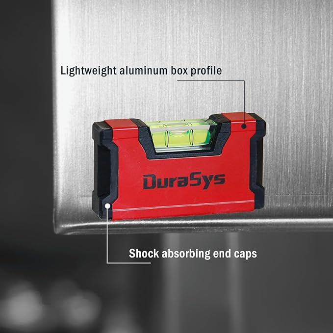 Small Magnetic Portable Level, 1 Vial Compact Horizontal Level Tool, 3.5" Smart Pocket-Sized Shock-resistant Aluminium Mini