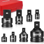 AOBEN 8 Piece Impact Socket Adapter and Reducer Set, 1/4, 3/8, 1/2" SAE Socket Adapter, Impact Driver & Wrench Conversion Kit Socket Reducer Set, Cr-V Steel