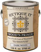Retique It Wood'n Primer - Paint it then stain it - Stainable Wood Fiber Paint (Dark Wood, X-Large)