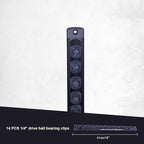 Magnetic Socket Holder Organizer Set: 6-Piece 1/4, 3/8, 1/2 Drive Socket Trays Socket, 360° Swivel Clips Socket Holder Kit, For Automotive Mechanic Garage (Black Red Green)