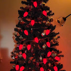 C9 Red Valentines Christmas Light Bulbs, 25 Pack Ceramic Red Replacement Light Bulbs, E17 Intermediate Base Edison Bulb for Outdoor Christmas Lights Valentines Decor Lights, 7 Watts