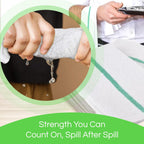 Towels N More 24 Pack 16x19 Bar Mop Towels High Absorbent Cotton Reusable Kitchen Towels - Quick Drying Towels for Chef, Cook, Home, Restaurant, Bar Glass Cleaning Towels (24, Green Stripe)