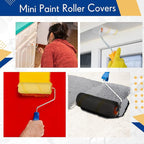 Leumoi 500 Pcs 4 Inch Paint Roller Mini Rollers Covers 1/2" Nap Microfiber Roll Covers Bulk, Small Home Repair Tools Refills House Painting Supplies Household for DIY(Yellow)