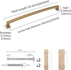 COTYKILEY 10 Pack 10 Inch(254mm) Antique Brass Kitchen Cabinet Handles Cabinet Pulls Vintage Drawer Pulls Aged Gold Bronze Kitchen Cabinet Hardware