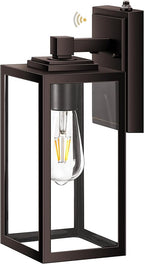 VIANIS Large Dusk to Dawn Porch Lights Outdoor, Oil Rubbed Bronze Exterior Light Fixture Wall Mount, Modern Outdoor Wall Sconce Lantern for Front Door, Outside Garage Lights for House Coach Patio