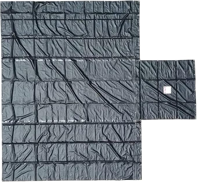 Mytee Products 24' x 27' Flatbed Truck 18 Oz/14 Oz Combination Lumber Tarp with 8 FT Drop - Black Heavy Duty Vinyl Waterproof Tarp for Trailers to Protect Cargo from Wind, Rain, Snow and Sun