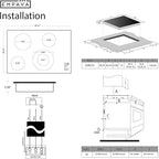 Empava 30 Inch Electric Ceramic Cooktop 4 Radiant Burners with Dual Zone, Touch Controls, Timer, Stop & Go Pause, Child Lock, ETL Certified, Built-in Smooth Glass
