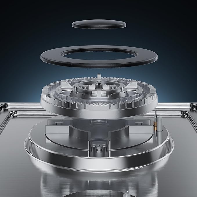 Empava 12 Inch Built-In Gas Cooktop with 2 Sealed SABAF Burners, Stainless Steel Surface Dishwasher Safe Cast Iron Grates, NG/LPG Convertible