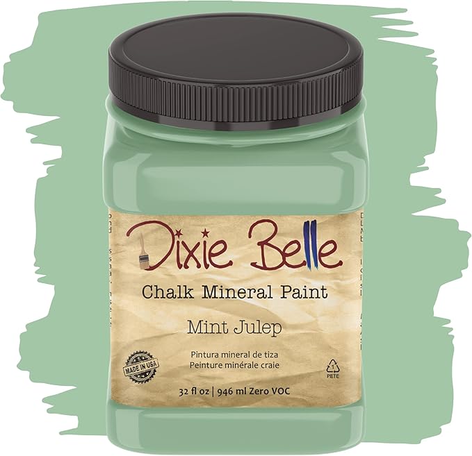 Dixie Belle Paint Company Chalk Finish Furniture Paint - Mint Julep (32oz) - Matte Mint Green Chic Chalk Mineral DIY Furniture Paint
