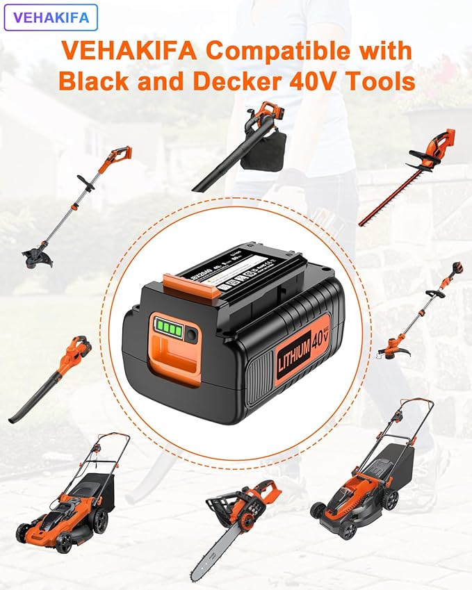 3000mAh 40V Compatible with Black and DeckerLCS1240 LST540 LBX2040 LBXR36 LBXR2036 LBX1540 LST136W Battery Compatible with All Power 40V Black and Decker Power Tools