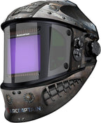 ARCCAPTAIN Auto Darkening Welding Helmet with Side View, 180° Panoramic View, 1/1/1/1 True Color Large Viewing Welding Hood with 4 Arc Sensor Solar Powered, Wide Shade 4/5-9/9-13 for TIG MIG ARC CUT