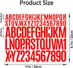 10 Sheets 780 Pcs Vinyl Letter & Number Stickers - Waterproof, Self-Adhesive Alphabet for Mailbox, Door, Window, Cars, Boats, Address (Red, 1in&2in)
