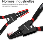 WISEUP Circlip Pliers 7 inch, Bent Internal Tips (Tip Diameter 1/20") Snap Ring Pliers Heavy Duty for C Clip Remover Retaining