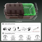 QUOBAS Outdoor Waterproof Electrical Box with 6 Cable Ports, IP54 Weatherproof Heavy-Duty Extension Cord Cover for Power Strips, Garden Power Tools, Holiday Lights, Brown