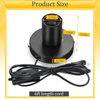 Tuanse 6 Pcs Polished Metal Desktop Lamp E26 E27 Screw Light Bulb Sockets Holder Base Lamp Replacement Base for Holding Bulb 6 Feet Cord on Off Switch Plug(Black)