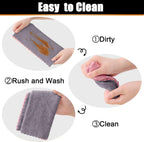 Mordimy 24 Pack Kitchen Cloths Dish Towels (10" x 10", Grey & Pink), Super Soft and Absorbent Dish Cloths, Coral Velvet Microfiber Cleaning Cloth, Nonstick Oil Fast Dry Dishcloths