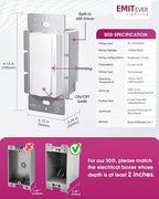 Dimmer Light Switch & 24V 160W Dimmable LED Driver 2 in 1, UL Listed Class 2 Single-Pole or 3-Way Slide Dimmer Switch for Led Lights,120VAC to 24VDC Power Supply for Low Voltage Project, Glossy White