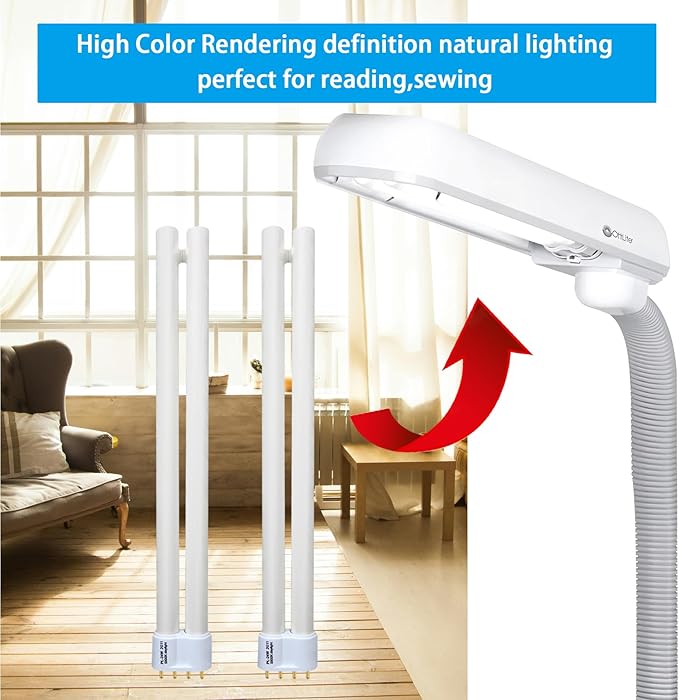 24W PL24-C Fluorescent Light Bulb Replacement for OttLite B24553 T40J34,Tpye C,PL-L 24W Fluorescent Light Bulbs,5500K Bright Natural Daylight,1300lm,2G11 Base - 2Pack