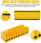 Plier Organizer, 2 Pack Pliers Rack for Toolbox Pliers Wrench Screwdriver, 20 Slots Tool Boxes Drawer Storage for Cutters Tools with Non-Slip Rubber Base,Yellow