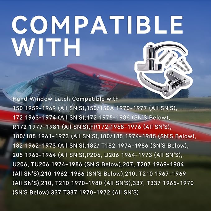 Left & Right Window Latches Pair Compatible with 1954-1977 Cessna100,200,300 Series Aircraft