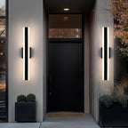 TODOLUZ 2-Pack 24-Inch LED Outdoor Wall Light Fixture, IP65 Waterproof 17W Exterior Linear Wall Mount Lighting, 5 Color Temperature Mode (3000K/3500K/4500K/5000K/6000K)