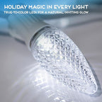 HLO Lighting Set of 500 Cool White C9 Faceted LED Christmas Light Bulbs for Indoor & Outdoor Use | Durable Replacement Bulbs