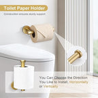 TQKAG 5 Piece Bathroom Accessories Set Brushed Gold Bathroom Hardware Set 23.6 Inch Bath Towel Bar Set SUS304 Stainless Steel Towel Rack Set