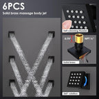 Enga Full Body Shower System with Body Jets, 12 Inch Powerful Rainfall Shower and Handheld Spray, Rough-in Mixer Valve Concealed Shower Faucet Set Complete, Matte Black