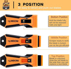 REXBETI Razor Blade Scraper Tool, 1 Pack Razor Scraper with Extra 157Pcs Razor Blades -7Pcs Metal and 150Pcs Plastic Blades, Cleaning Scraper Tool, Cooktop, Paint, Glass Scraper