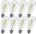 Jensense Edison Light Bulbs E26 LED Bulb 60 watt Equivalent Dimmable Light Bulbs 5000K Daylight Cool White Vintage 7W Edison Bulbs 110V 120V 800 Lumen CRI90, 8 Pack