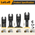 LEILUO 20 Piece Titanium Multitool Blade Set Extra Longer & Wider Oscillating Saw Blades Kit for Wood Nails Thin Metal Storage Bag Included