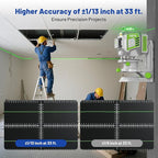 HueparPro Laser Level 360 Self Leveling, 4x360°Green Cross Line Laser Tool with Remote Control & 8000mAh Rechargeable Li-ion Battery, High Accuracy 4D Laser for Construction, Magnetic Bracket -ZK04CG