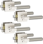 Asidrama 4 Pack Brushed Nickel Privacy Door Handles, Door Lever with Door Knobs Indoor for Bedroom or Bathroom, Heavy Duty Door Handles Interior with Locks for Left Right Sided Doors