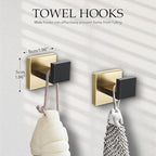 Black and Gold Bathroom Hardware Accessories Set 5-Pieces Towel Bar Set Stainless Steel Towel Holder Set 16 Inch Towel Bar,Towel Racks Set for Bathroom Wall Mounted