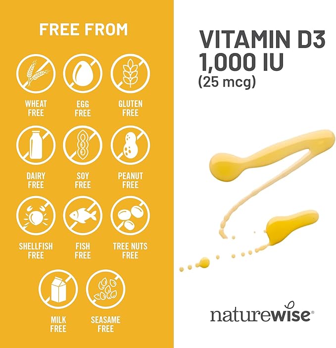 NatureWise Vitamin D3 1000iu (25 mcg) 1-Year Supply for Immune Support, Healthy Muscle Function, and Bone Health - Non-GMO, Gluten Free in Organic Extra Virgin Olive Oil, (Mini Softgel), 360 Count