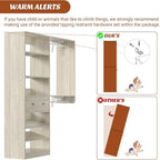 [10 FT Closet System] Reversible Set of 2 Wood Closet Organizer System with 2 Drawers, 4 Hanging Rods Adjustable Shelf, Walk In Closet Organizers with Shoe Rack, Garment Rack Clothes Rack, White Oak