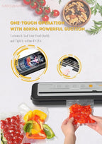 MEGAWISE 202309 Updated Model B w/ 4 Food Type/3 Bag Type Selection Food Vacuum Sealer Builtin Cutter for Fresh Saver of all food types moist, dry cold