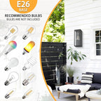 9.5'' Small Outdoor Exterior Wall Lights for House 2Pack, Waterproof Matte Black Outdoor Front Porch Lights with Tempered Glass, Outside Lighting Fixtures Garage Sconces Wall Mount, Bulb Not Included