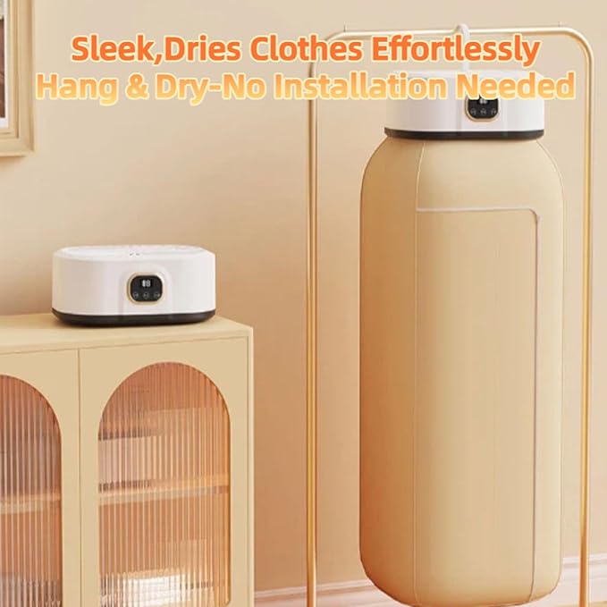 Portable Foldable Mini Dryer for Clothes, Small & Compact Clothes Dryer, Hanging Laundry Dryers with Adjustable Timer, for Apartment, Rv, Travel