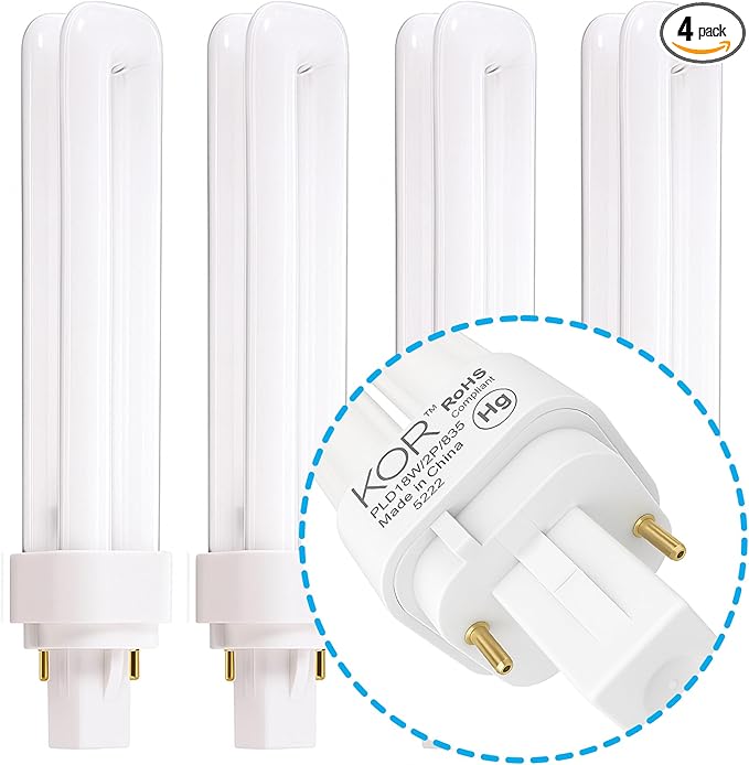 (4 Pack) PL18W/2U/2P/841 18-Watt Double Tube G24d-2 (2 Pin) Base 4100K CFL-Plug-in Replacement for Sylvania 21111/20678 CF18DD/841/ECO - GE 97580 F18DBX/841/ECO - Philips 383190 PL-C18W/41/USA/ALTO