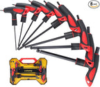 Lichamp 8 Pieces Metric T Handle Allen Wrench Set, 2-10 mm, Ball Head, Standard Long Tee Handle Allen Hex Key Set, Heavy Duty Excellent