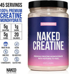 Naked Creatine - Strawberry Flavored Creatine Monohydrate - Real Strawberry Powder, Nothing Artificial, Muscle Growth, Vegan, Non-GMO, Gluten Free, Soy Free - 45 Servings