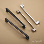 Alzassbg 10 Pack Matt Black Cabinet Pulls, 6-1/4 Inch(160mm) Hole Centers Kitchen Cabinet Handles for Cabinets and Drawers AL3061MB