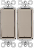 Legrand - Pass & Seymour 15 Amp Light Switch with Rocker Wall Switch, Nickel Single Pole Rocker Light Switch, TM870NICC10, 1 Count (Pack of 2)