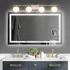 New Bathroom Vanity Light Fixtures 4 Lights Brushed Nickel Glass Shade Modern Wall Bar Sconce Over Mirror（(Exclude G9 Bulb)