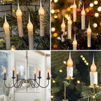 Christmas Lights Indoor 12 Pack C7 Silicone Dipped Candle Light Bulbs, Clear Silicone Decorative Light Replacement Bulbs for Electric Candle Lamps and Chandelier, E12 Candelabra Base, 5Watt, 120 Volt