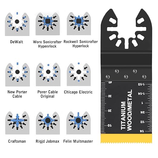 55 PCS Oscillating Saw Blades Quick Release Universal oscillating Tool Blades Wood Plastics and Metal Multitool Blade Kits for Wood fit Dewalt Rockwell Milwaukee Makita Ryobi
