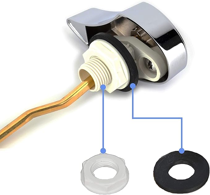 Left Hand Side Mount Trip Lever - Compatible with Toto Drake & Eco Drake Toilets - Replacement Parts THU068 Fits for Tank #ST743 / #ST743E, Chrome Finishes