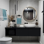 Gisafai 20 Pcs Bathroom Hardware Accessories Set 23.6 Inch Bath Towel Bar Kit Stainless Steel Bathroom Hardware Set Towel Racks Ring Hooks Paper Holder for Wall Mounted (Black)