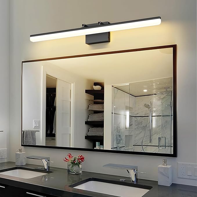 Black Vanity Light 31.5" Long 24W LED Bathroom Light Bar with 5CCT Adjustable Modern Bathroom Vanity Light Fixture for Mirror, Powder Room, Bedroom, Apartment, Hotel